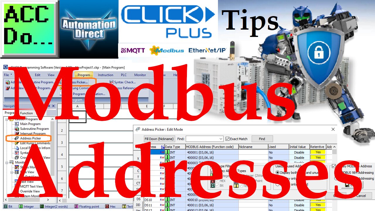 Click PLC Modbus Addresses