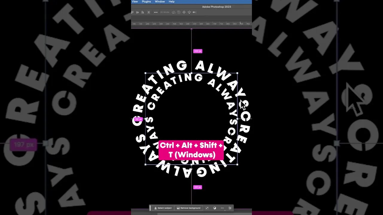 🌀EASY Spiral Text Effect in Adobe Photoshop! #shorts #photoshop #tutorial #graphicdesign