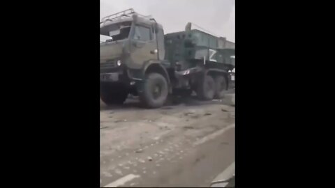 Ukraine War - damaged Russian convoy near Kherson