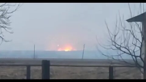 Ammunition depot burning near Kharkov