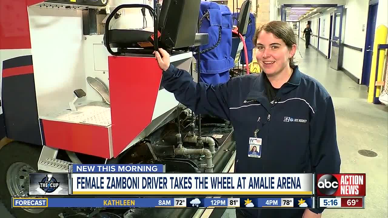 Lightning has NHL’s only full-time female Zamboni driver