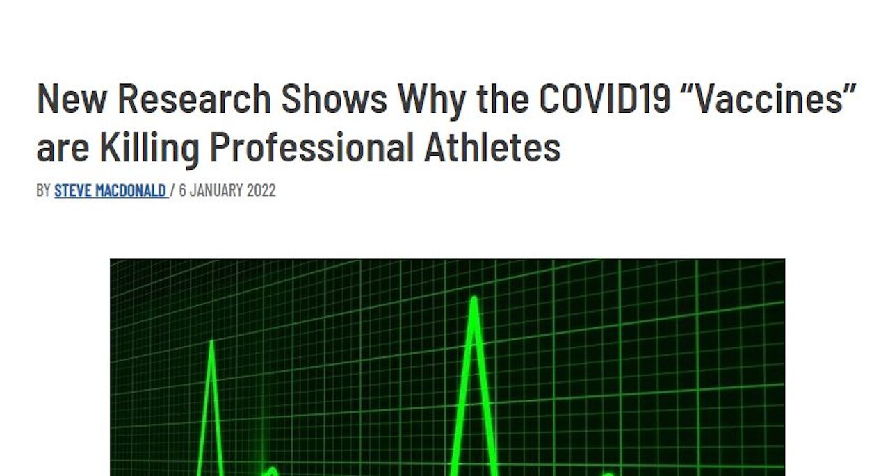 Hypothesis on Why COVID19 "Vaccines" are Killing Professional Athletes