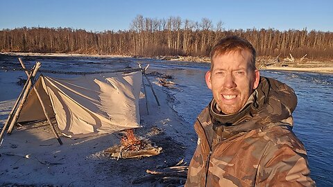 Solo Winter Bushcraft Camping in Alaska