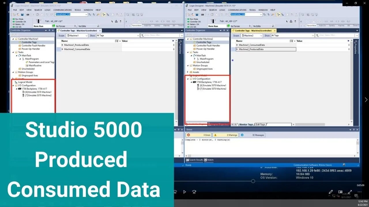 Setup Studio 5000 Produced Consumed Data | PLC Processor Communication