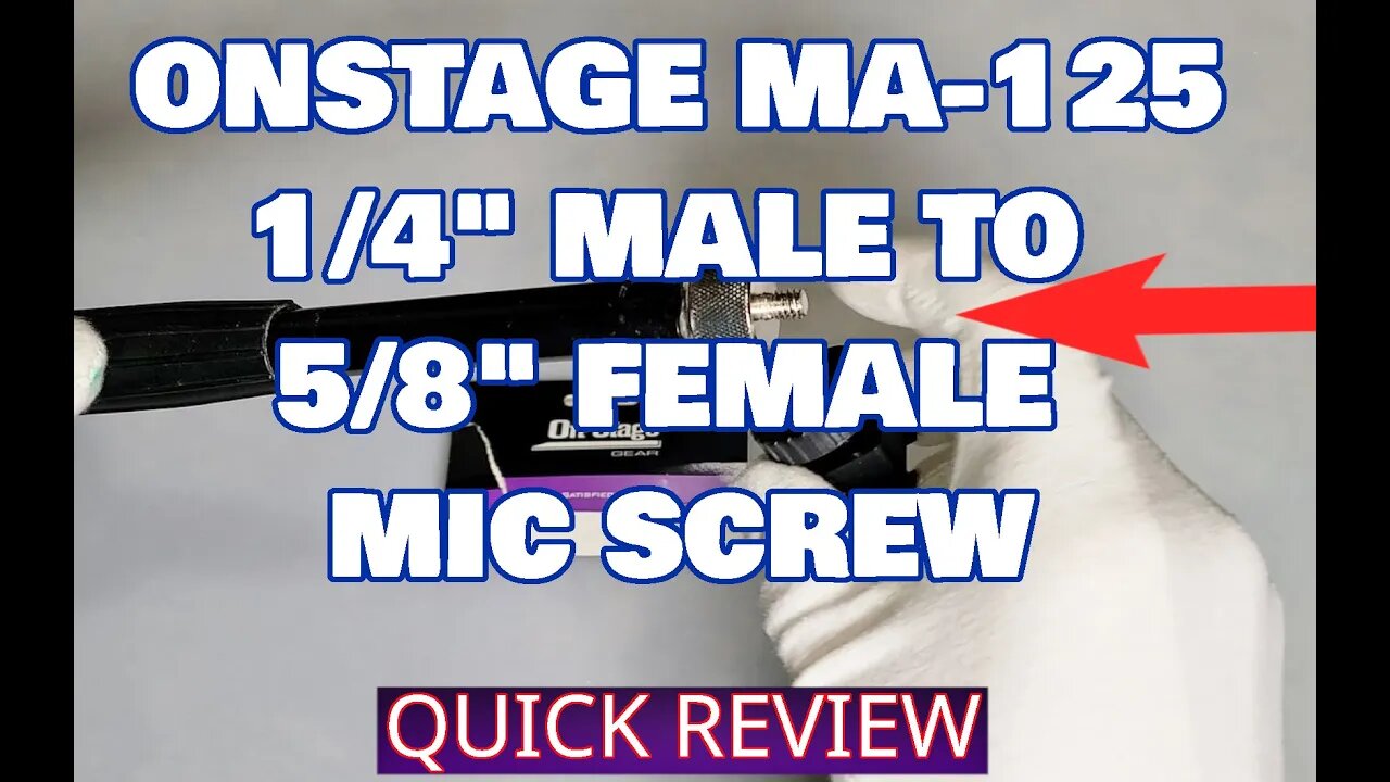 On-Stage MA-125 1/4" Male to 5/8" Female Mic Screw Adapter