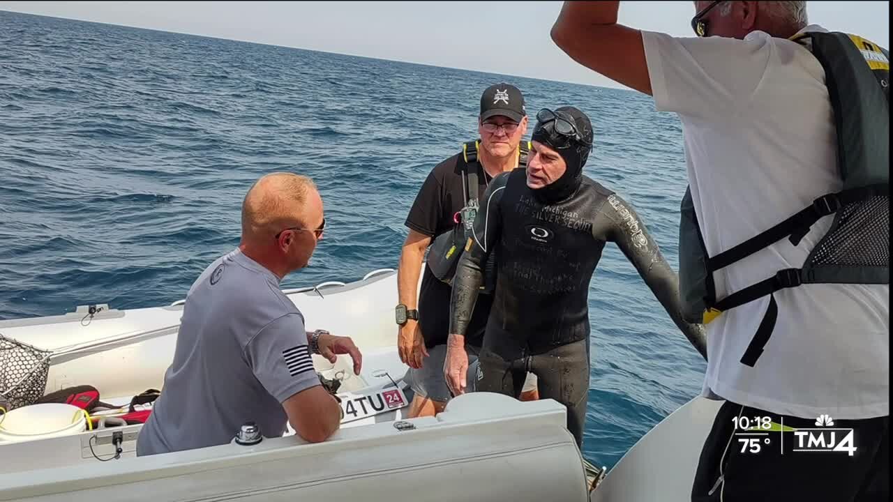 Man swimming 82 miles across Lake Michigan pulled after 10 miles