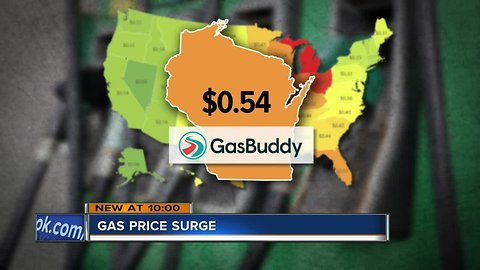Gas prices are on the rise in southeast Wisconsin