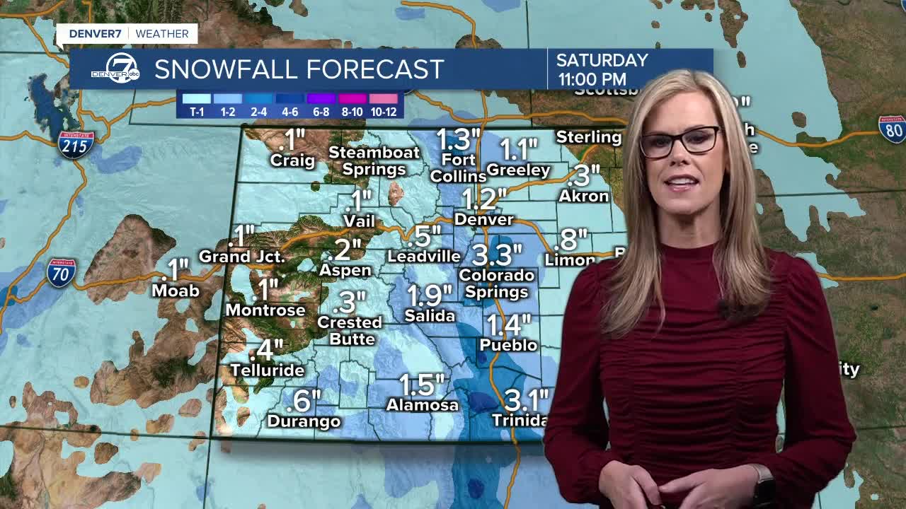 Snow arriving on Saturday in Denver