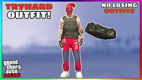 Easy Christmas Thief #2 Glitched Outfit W/ANY Belt & Black Open Duffel Bag (GTA Online)