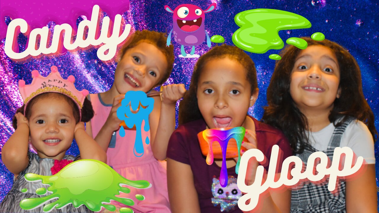 D Little Sisters try making and eating Candy Gloop edible slime fun video