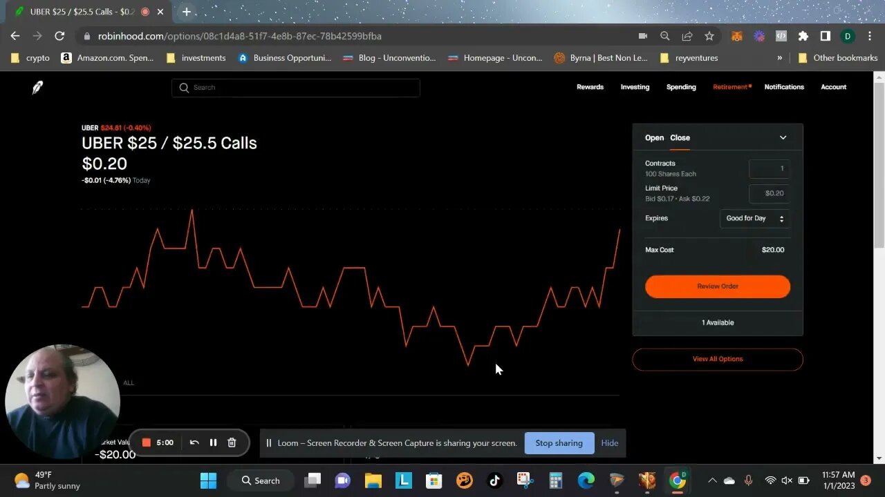 First Options Trade of 2023 January 1, 2023