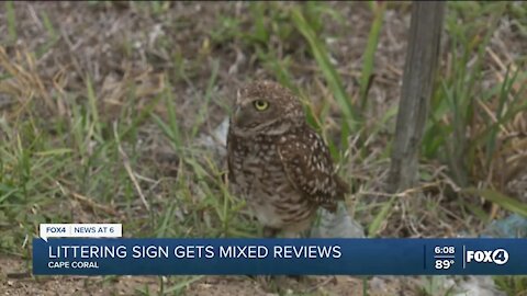 Cape Coral man's littering sign getting mixed reviews