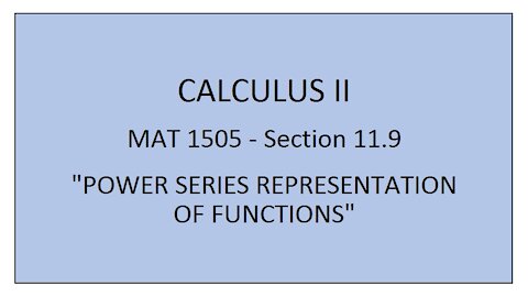 MAT 1505 - Section 11.9