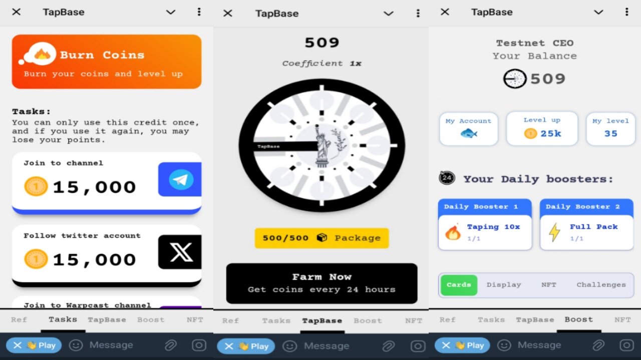 TapBase | Tap To Earn Coins Plus NFTs | BASE Network | New Crypto Mining Bot On Telegram