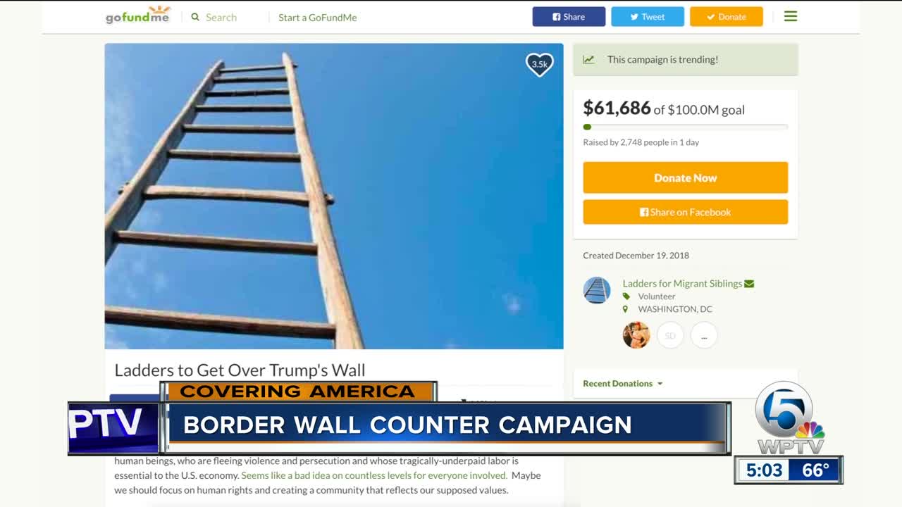 Counter GoFundMe wants to buy 'ladders to get over Trump's wall'