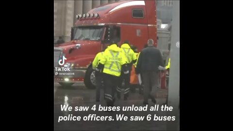 Canadian Trucker Protest Update: 4 buses unload police officers..