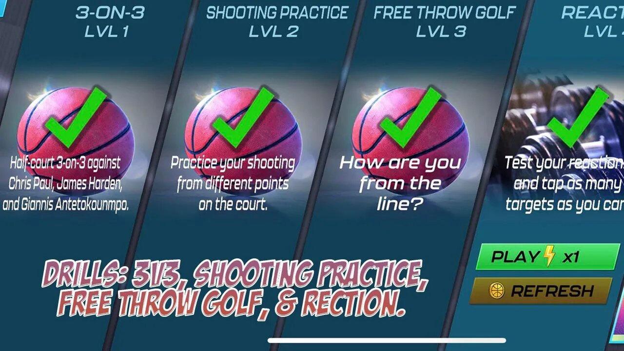 Drills: 3v3, Shooting Practice, Free Throw Golf, & Reaction in NBA 2K Mobile #nba2kmobile