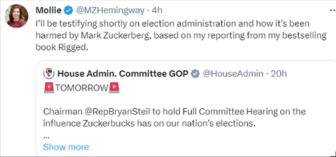 Full Committee Hearing, “Confronting Zuckerbucks, Private Funding of Election Administration.”