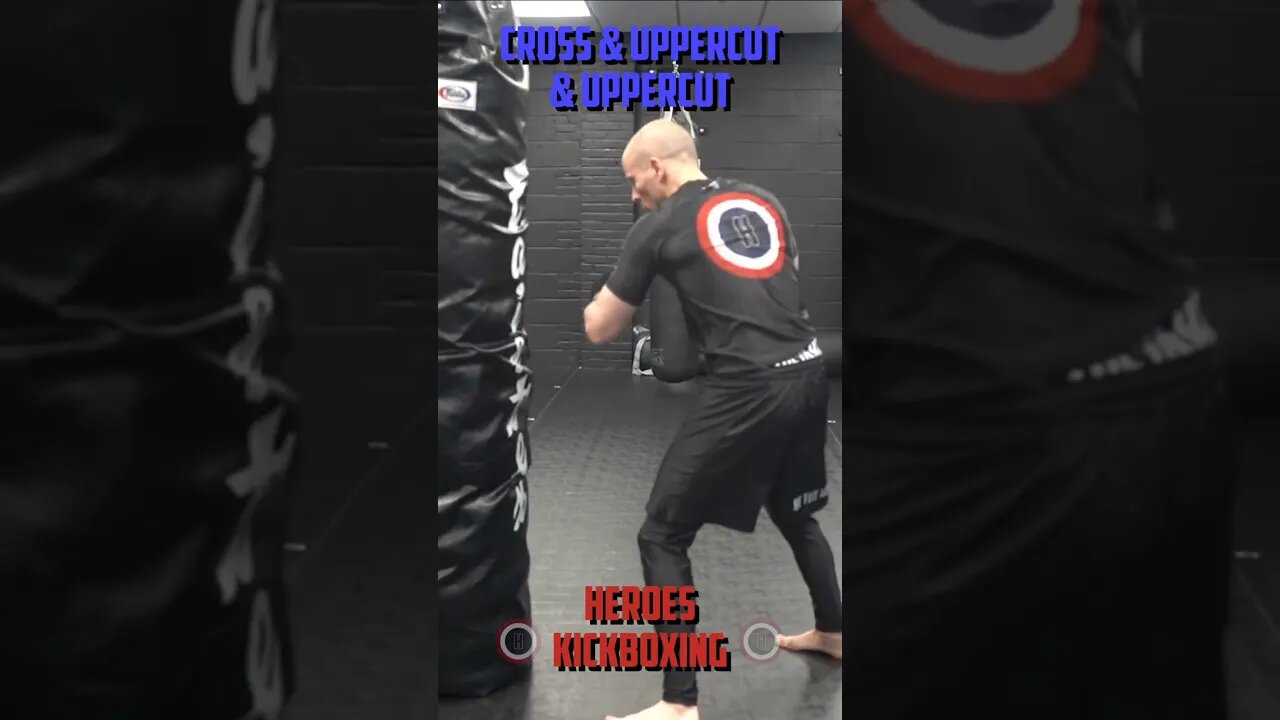 Heroes Training Center | Kickboxing & MMA "How To Double Up" Cross & Uppercut & Uppercut | #Shorts