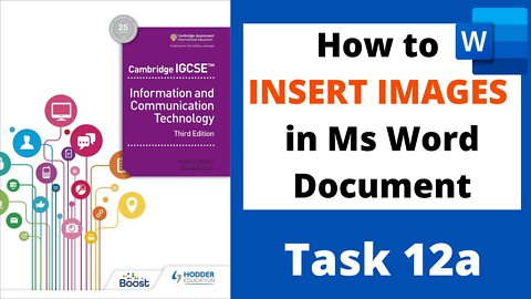 How to insert image in ms word - task 12a | IGCSE ICT