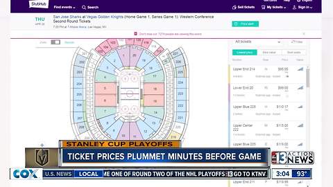 Ticket prices plummet right before game