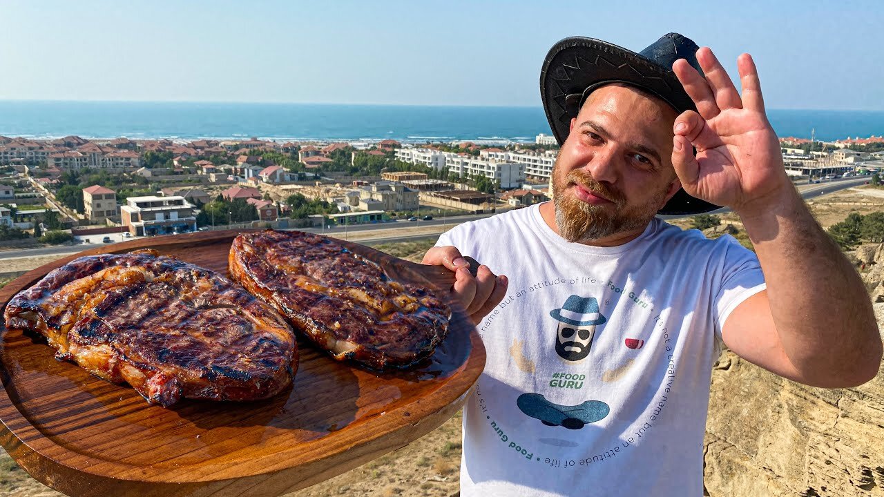 The perfect Medium-rare Beef Steak cooked on the grill!