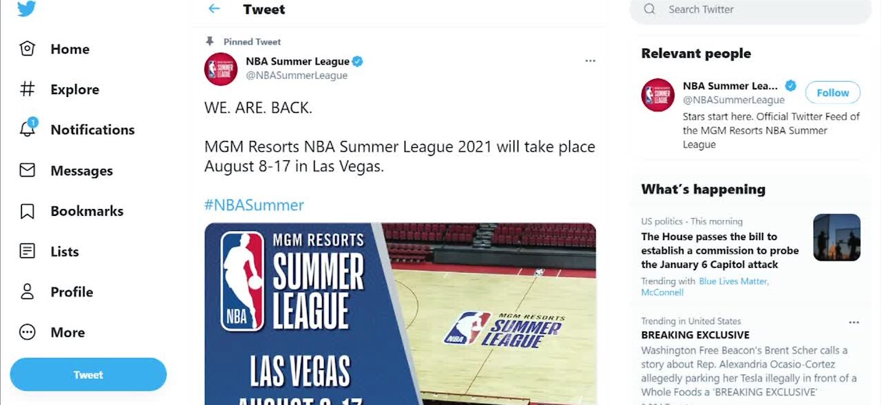 NBA Summer League returning to Las Vegas for 2021