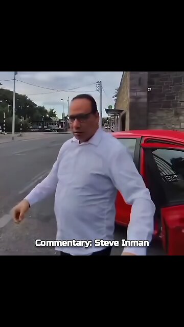 Coward gets violent after being caught without car insurance and gets virtually deported