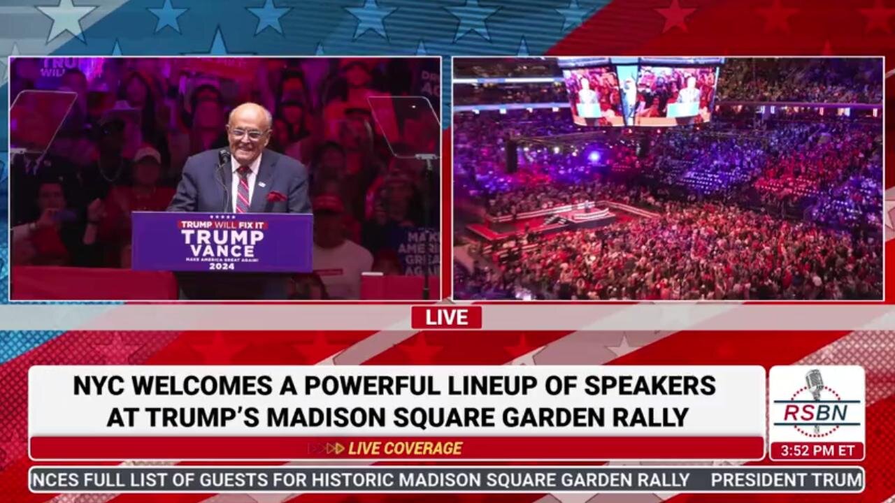Hero Rudy Giuliani Delivers Historic Speech at Madison Square Garden, Slams Biden-Harris Regime 10/27/24