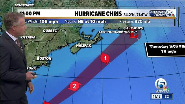 Chris strengthens into a Category 2 hurricane