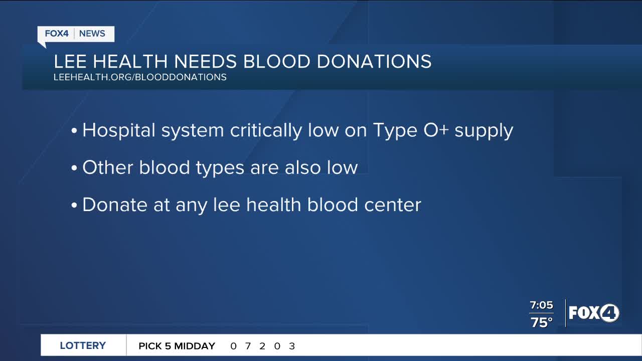 Lee Health needs blood donations