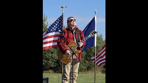 Ted Nugent calls Donald Trump Jr. up on stage.