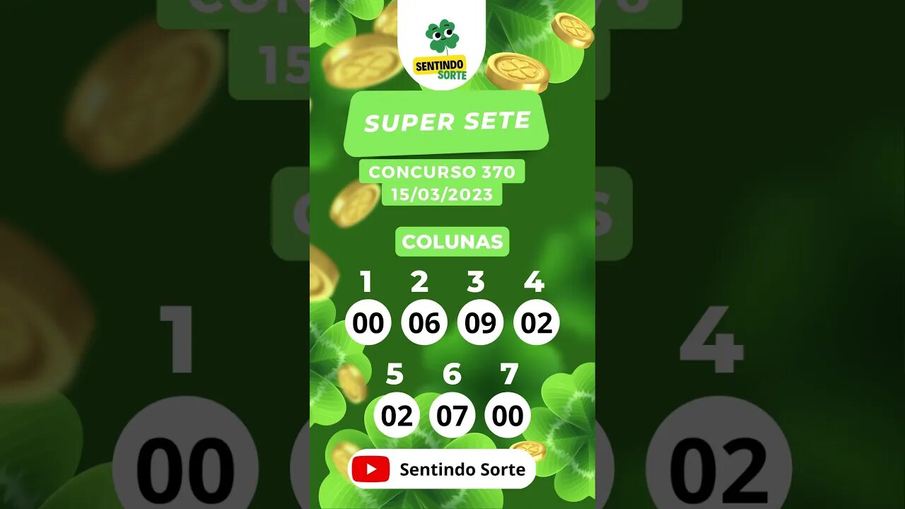 🍀 Resultado SUPER SETE 370 | Sentindo Sorte #shorts