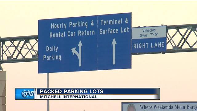 Packed parking lots at Mitchell International
