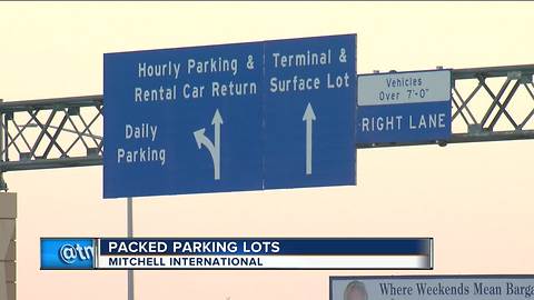 Packed parking lots at Mitchell International