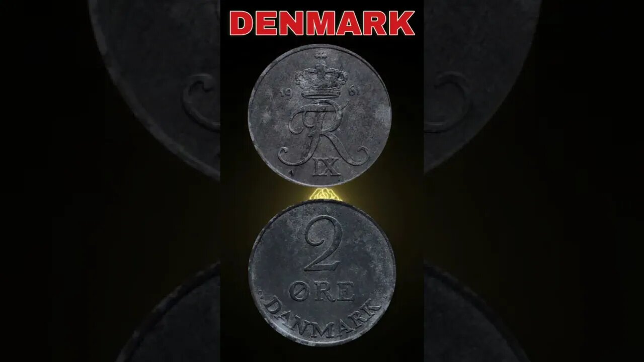 Denmark 2 Ore 1961.#shorts #coinnotesz