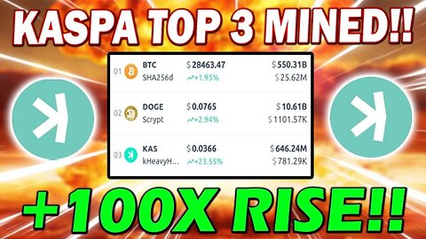 KASPA HASHRATE HITS ATH AFTER ATH!! MASSIVE NEWS!! *OMG!!*