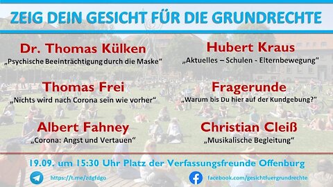 Zeig Dein Gesicht für die Grundrecht Offenburg 19.09.2020 Teil 6/7
