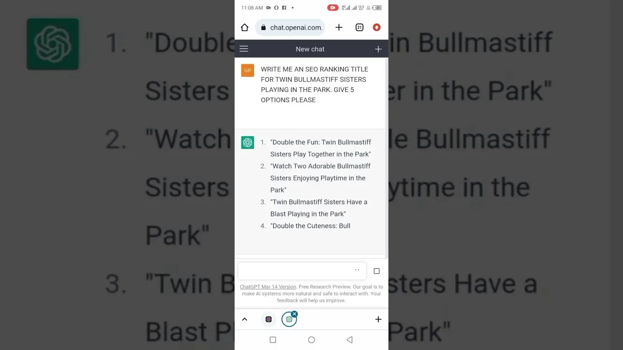 chatgpt helping me come up with content title. #shorts