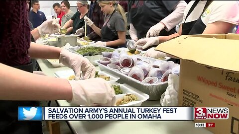 Salvation Army's Annual Turkey Fest feeds over 1,000 people in Omaha