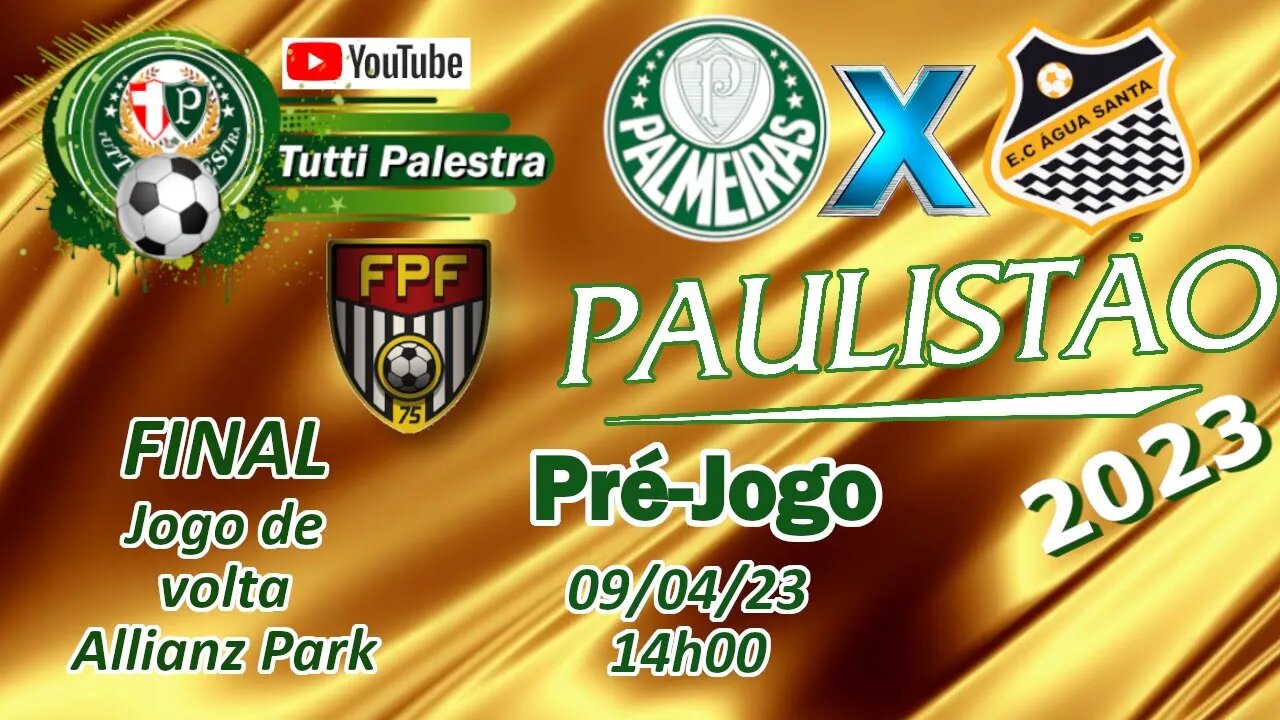 Pré-Jogo Palmeiras X Água Santa: veja onde assistir ao vivo, horário e escalações.