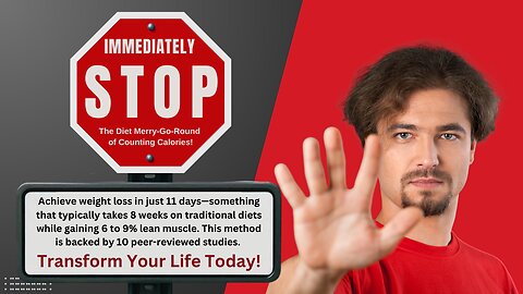 Immediately STOP The Diet Merry-Go-Round of Counting Calories! Achieve Weight Loss in Just 11 Days