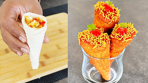 Crispy Cheesy Bread Cone | Quick and Easy Recipes | Divine Khana