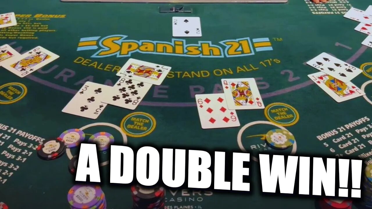 Up To $1,000/HAND on SPANISH 21!! Doubles & Splits-Huge Table Win