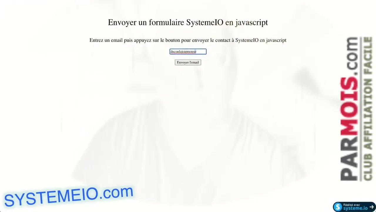 Ajouter des contacts SystemeIO en JavaScript