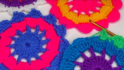 Wow how to very easy join circle crochet motifs for blanket