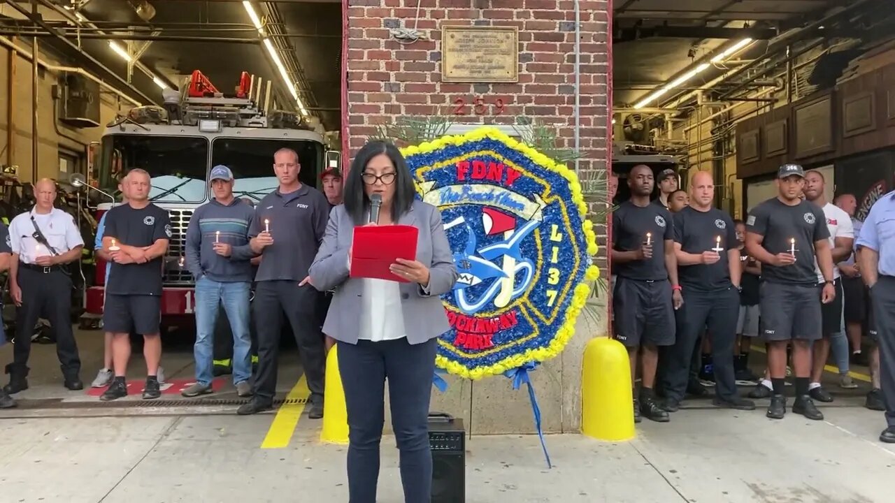 Candlelight Vigil in Memory of Firefighter Casey Skudin #fdny engine 268/Ladder 137 @JoannAriola32