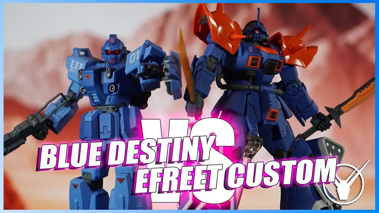 Blue Destiny VS Efreet Custom [HGUC P-Bandai Gunpla Review]