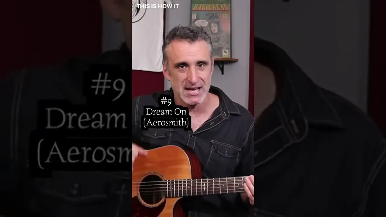 Dream on by Aerosmith makes great use of chord triads and more! #shorts