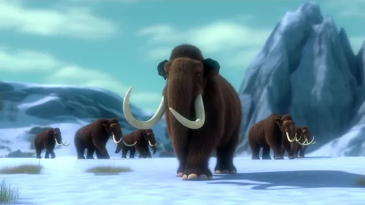 Cold Winter Ambience | Blizzard, Gusty Winds, Prehistoric Animals | Ice Age